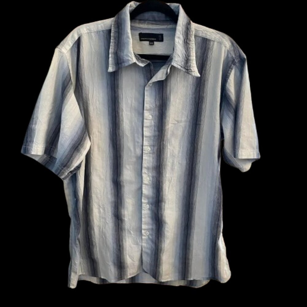 PRIVATE MEMBER CASUAL SHORT SLEEVES MEN'S SHIRT VERTICAL STRIPES Size XL